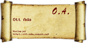 Ott Ada névjegykártya